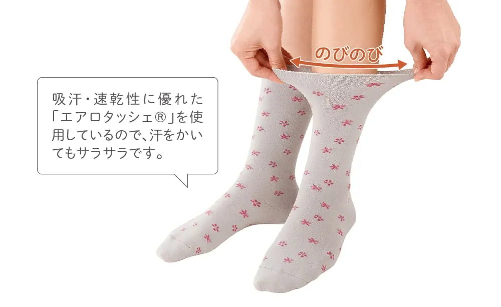 しめつけません薄手綿混ソックス