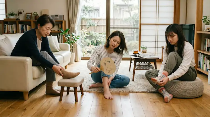 足の悩みは人それぞある様子
