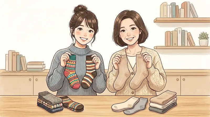 人それぞれに好きな靴下がある様子